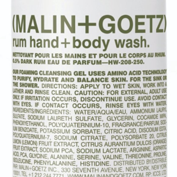 MALIN+GOETZ RUM SCENTED RICH FOAM HAND | BODY WASH - Picture 6 of 11
